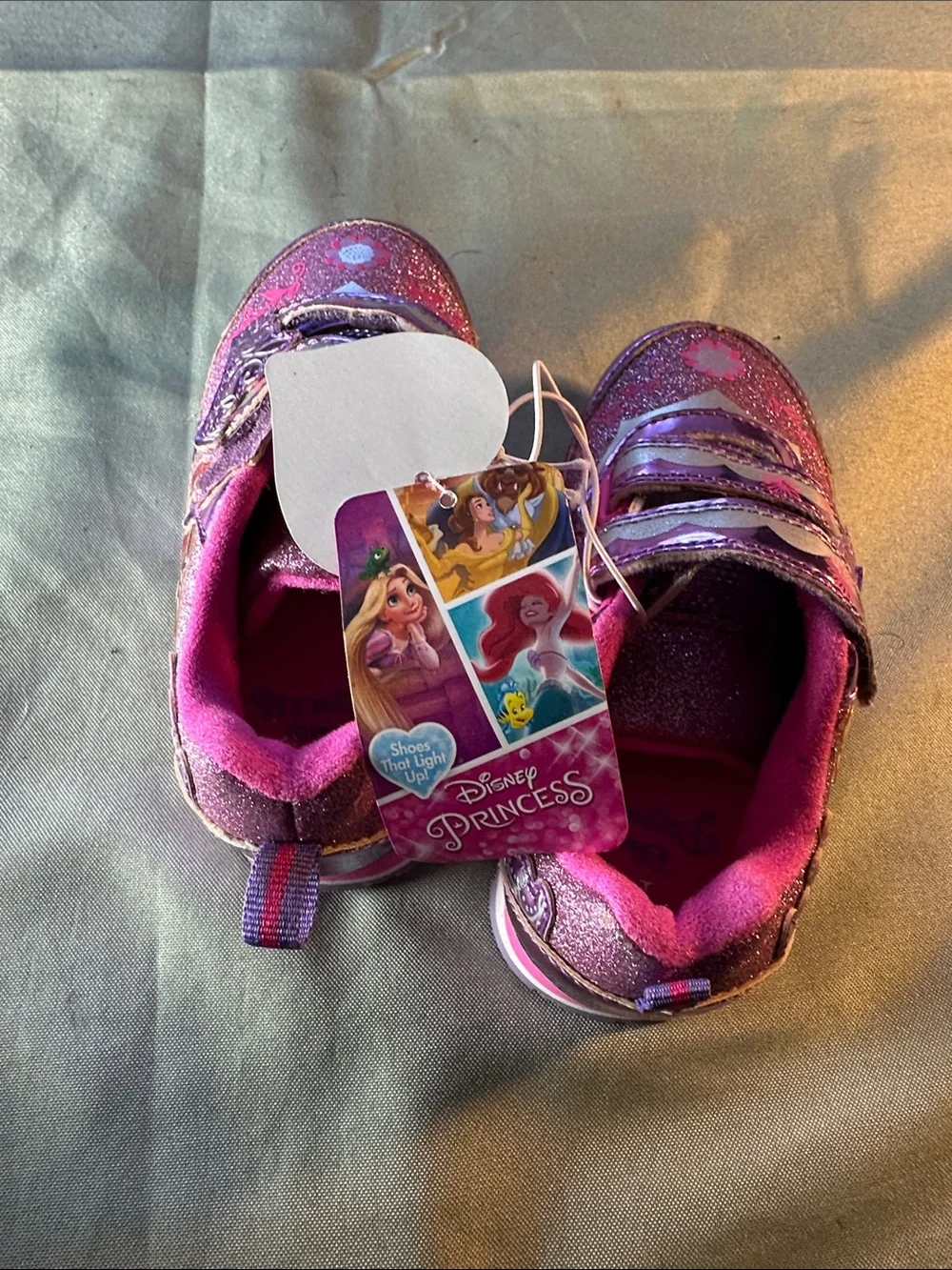 Disney Purple and Pink Glitter Velcro Sneakers